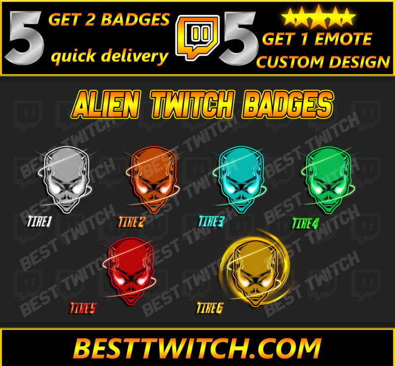 Alien Invasion Twitch Badge Pack Subs