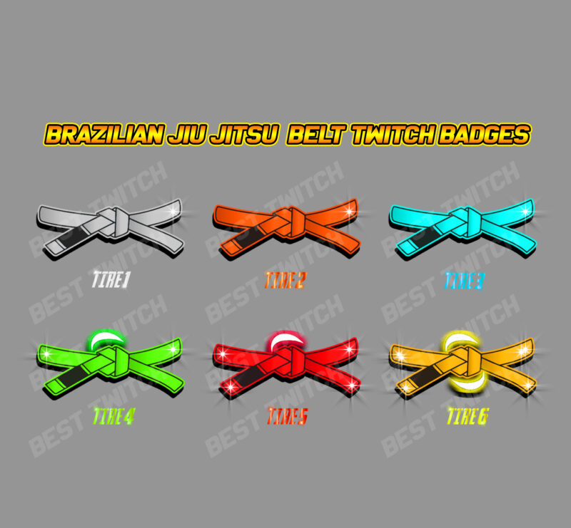 Brazilian Jiu-Jitsu Belt Levels + Free Streaming Badge Pack