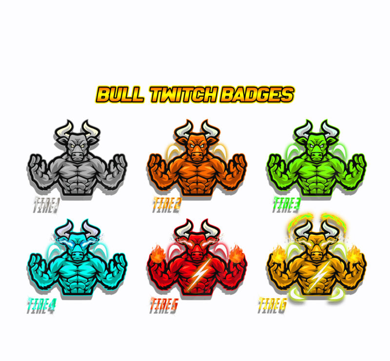 Raging Bull Badge Pack Twitch Subs, Kick Emotes & Bits (Free Download!)
