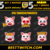 Premium Pig Twitch Emotes 6-Pack Hilarious & Cute Hog-Themed Chat Reactions
