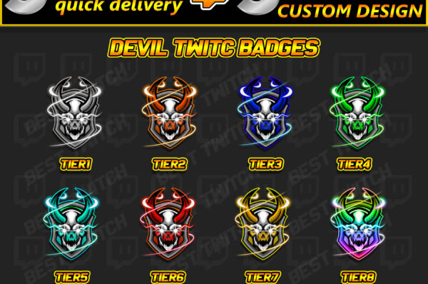 Devil Sub Badges for Twitch Badges for Twitch, Discord, Kick & YouTube