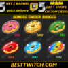 6x Donut Twitch Bit Badges – & Gaming Streams assets