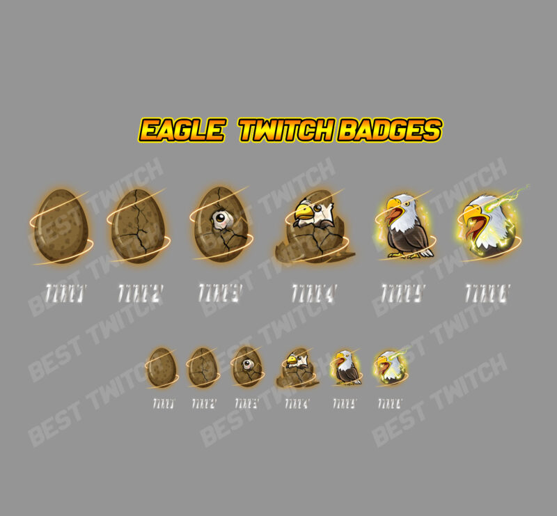 Eagle Eggs Hatching Twitch Badges | Sub Badge Progression for Streamers