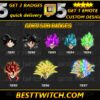 Goku Sub Badges – Dragon Ball Z Twitch Sub Badges & Bit Badges | Anime Twitch Badges Pack