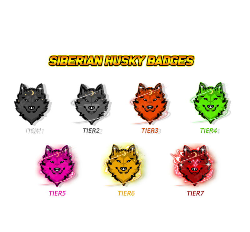 Siberian Husky Emote & Badge Pack Twitch, Discord, Kick & YouTube Kawaii Icon