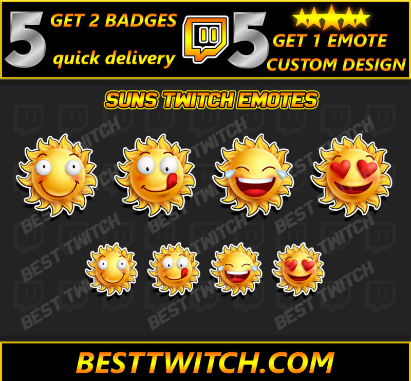 Kawaii Sun Twitch Emote – Bright & Cheery Emote for Streamers