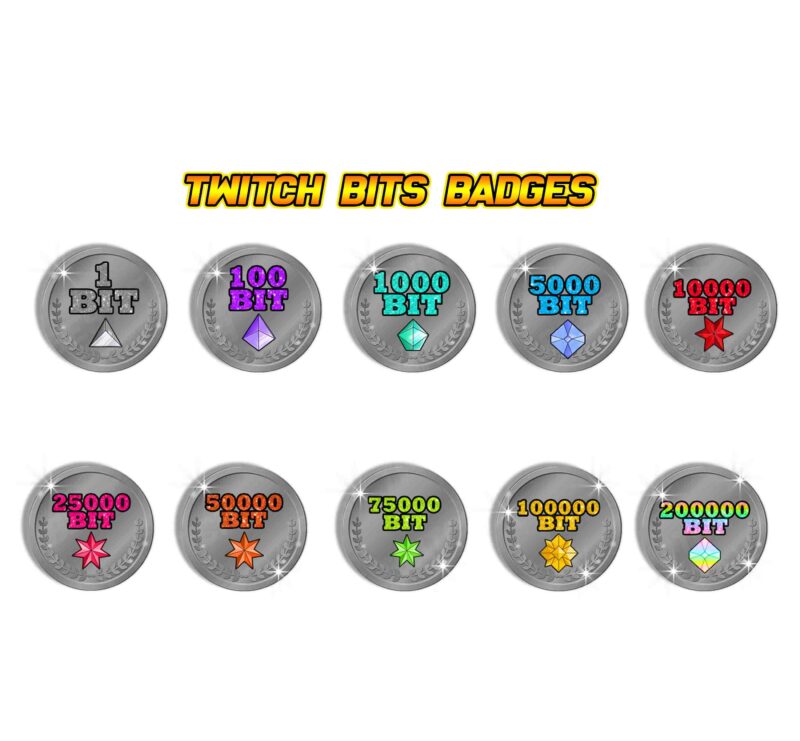 100K Bits Twitch Badges Premium Milestone Bit Badge Set Download