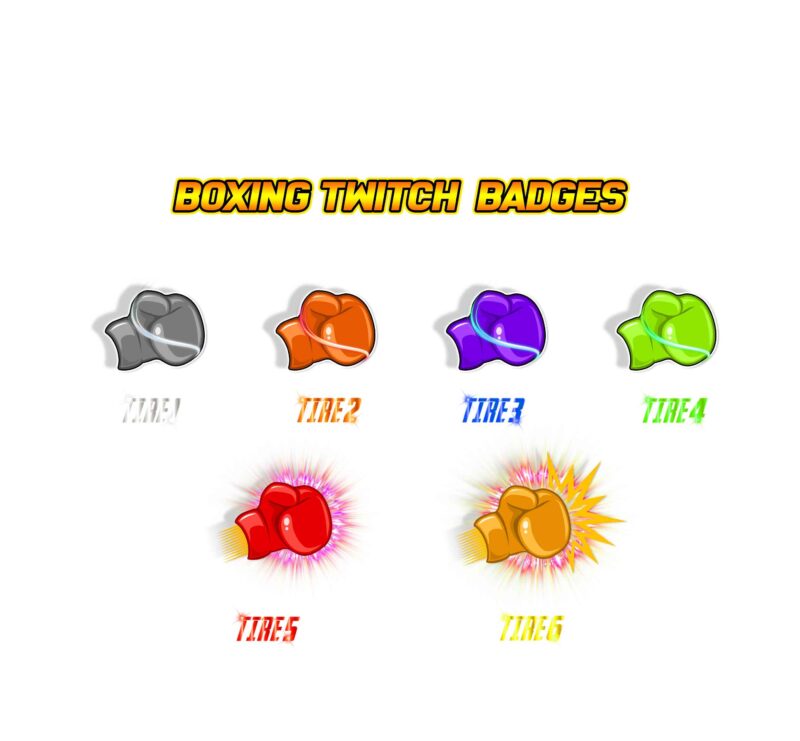Boxing Gloves Twitch Badges Punchy Subscriber & Bit Emotes