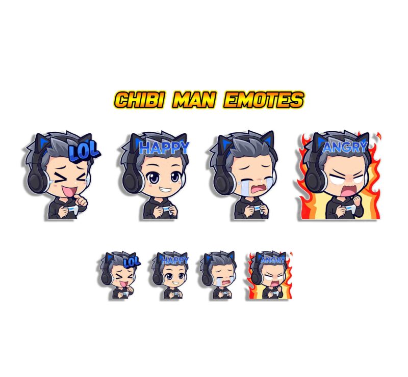 Free Chibi Twitch Emotes Pack Kawaii Emotes for Streamers