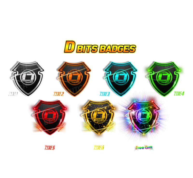 Letter D Shield Logo Badges Twitch Sub, Bit, Loyalty Badge Set