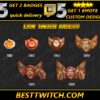 Lion Twitch Sub Badges Pack | Medal-Style Animal Rank Badges