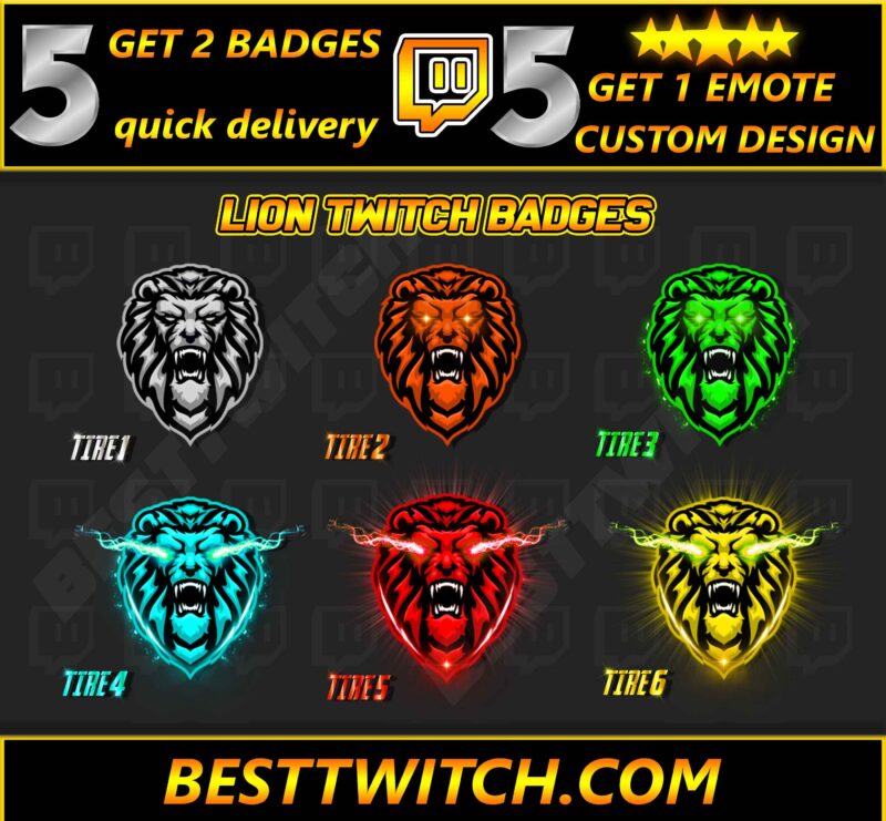 Lion King Twitch Sub Badges Free Tiered Emotes for Disney & Gaming Streamers