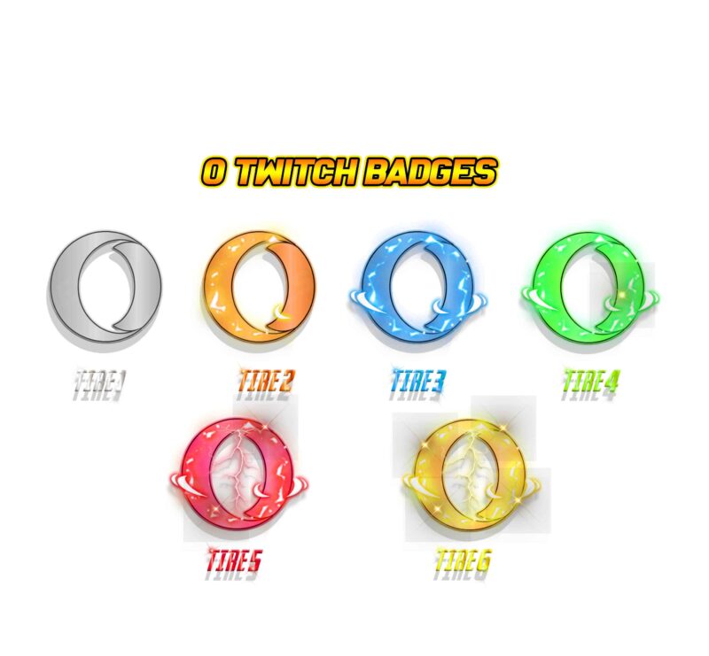O Letter Twitch Sub Badges & Emotes Minimalist & Versatile Streamer Pack