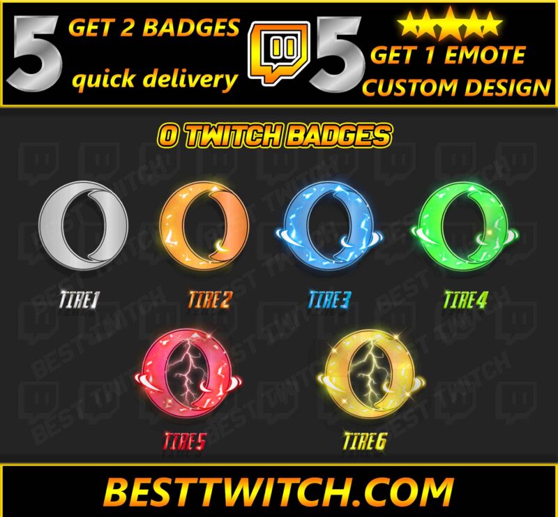 O Letter Twitch Sub Badges & Emotes Minimalist & Versatile Streamer Pack