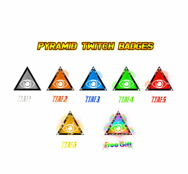 Pyramid Twitch Sub Badges Ancient Egyptian Tiered Icons