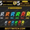 6x R Letter Twitch Subscriber Badges Instant Download Sub & Bit Badges