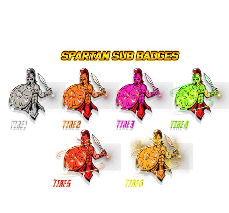 Spartan Twitch Sub Badges Warrior Helmet Loyalty Badges