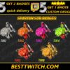 Spartan Twitch Sub Badges Warrior Helmet Loyalty Badges