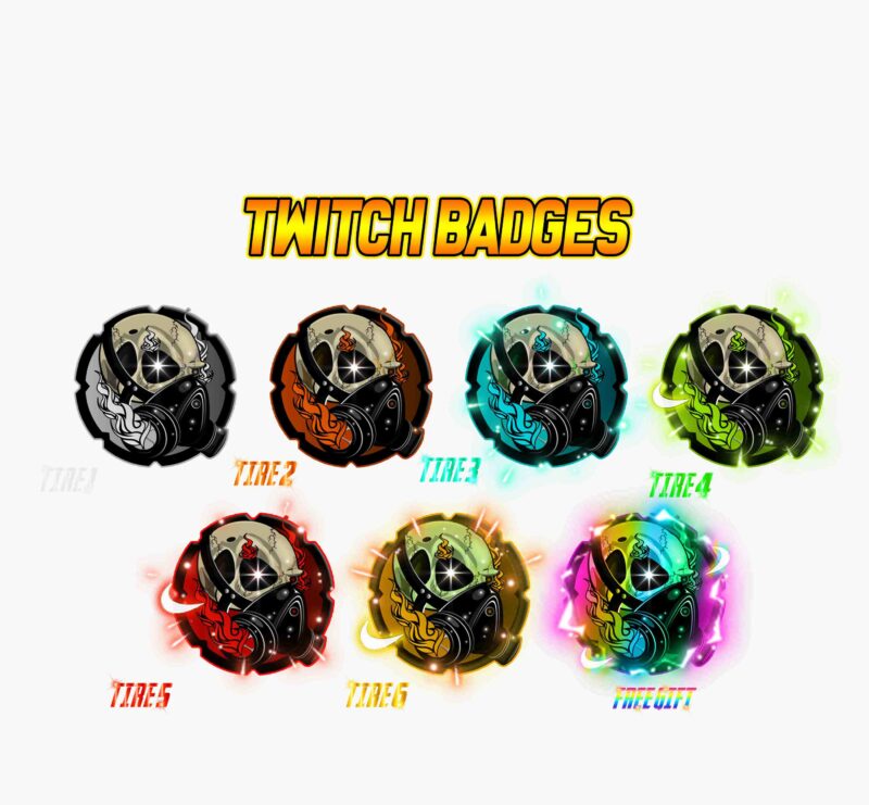 Danger Toxic Skull Emote Pack Radioactive Twitch, Discord