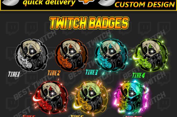 Danger Toxic Skull Emote Pack Radioactive Twitch, Discord