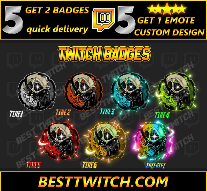 Danger Toxic Skull Emote Pack Radioactive Twitch, Discord