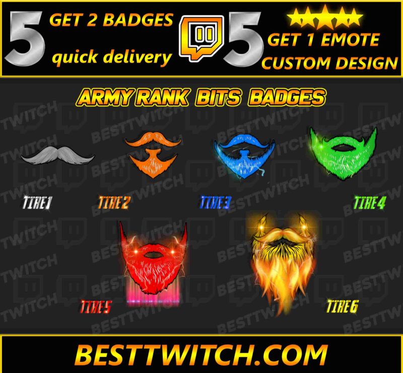 Aesthetic Mustache Cheer Sub Badges Cheers & Subscriber Badges