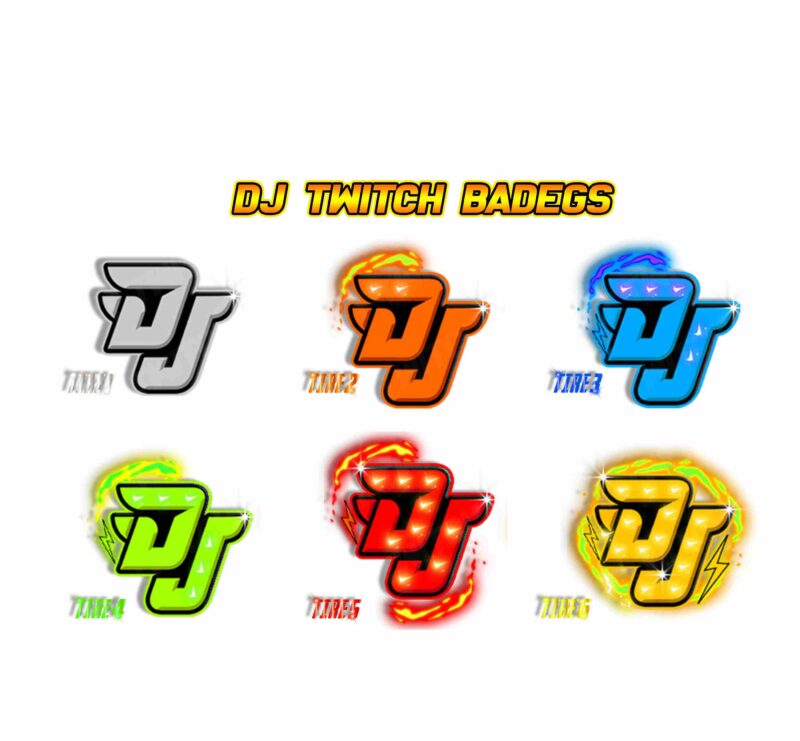 Free DJ Letter Twitch Sub Badges Stylish Music-Themed A-Z Pack
