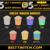 Popcorn Twitch & Kick Sub Badges Fun & Tasty Tiered Loyalty Icons