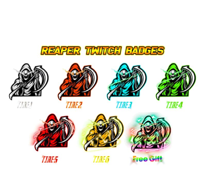 Soul Reaper Twitch Badges Grim Reaper Sub Badges for Twitch, Discord, Kick