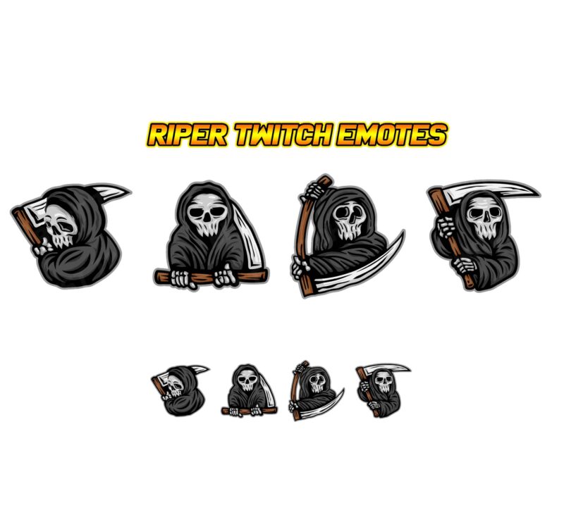 Twitch Emotes & Animated Emote Pack Cute Chibi Reaper