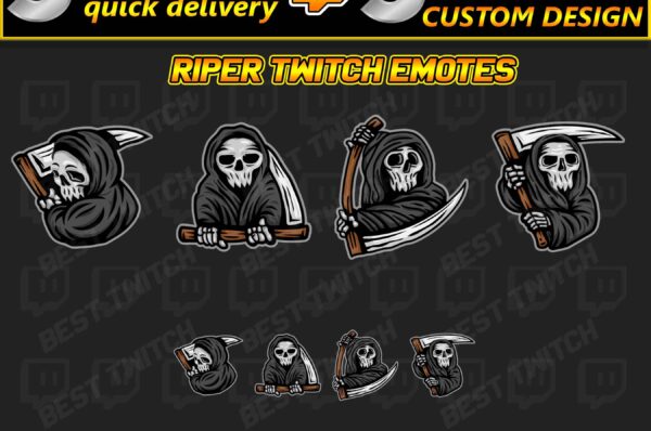 Twitch Emotes & Animated Emote Pack Cute Chibi Reaper