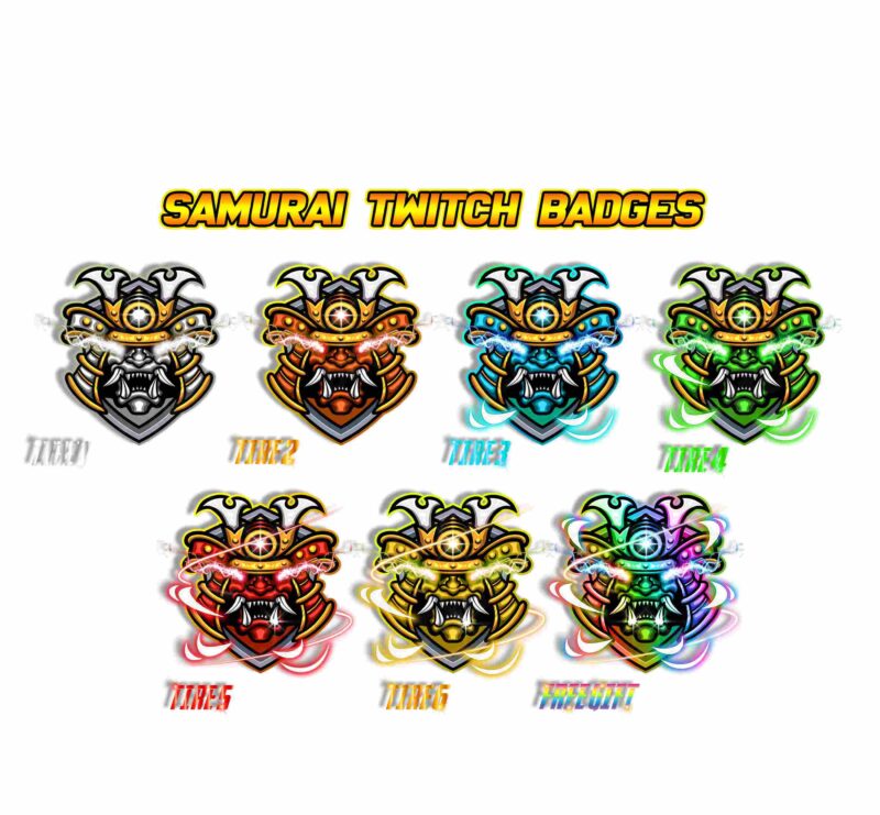Samurai Twitch Badges Legendary Tiered Subscriber & Bit Emotes