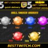 6x Ball Twitch Sub Badges Sporty Tiered Emotes for Football sizes