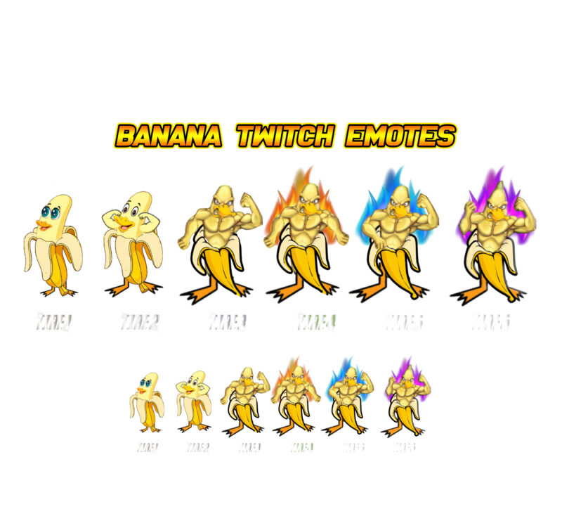 Banana Emotes Hilarious & Expressive Emoji Pack for Twitch