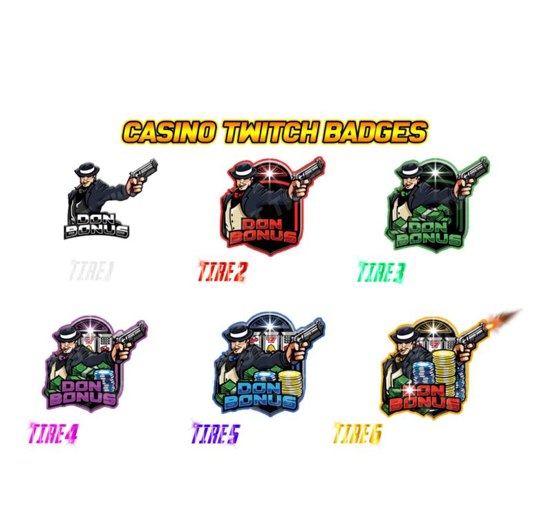 Casino-Themed Twitch Badges High-Roller Subscriber & Bit Emotes