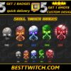 Horror Skull Twitch Sub Badges Tiered Emotes for Dark Streamers