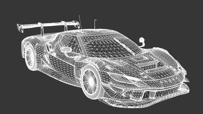 Ferrari 296 GT3 3D Model | High-Poly & Low-Poly Racing Car