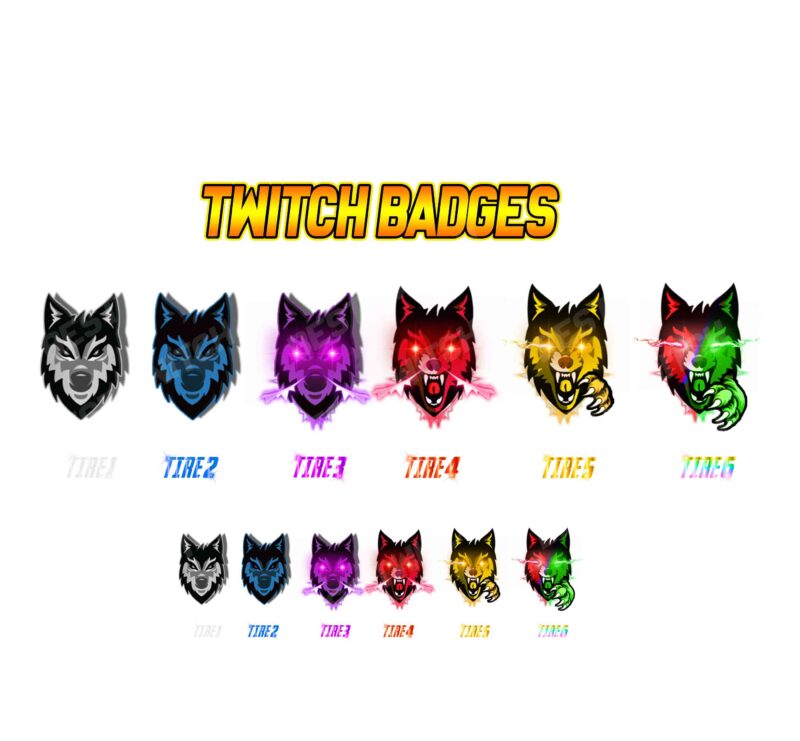 Husky Dog Twitch Sub Badges Adorable Tiered Loyalty Emotes