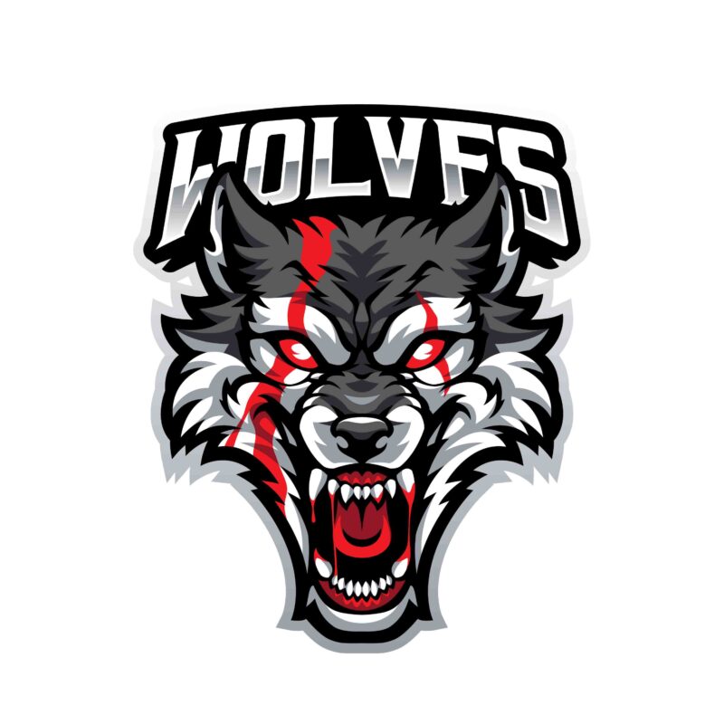 Wolf Mascot Logo Fierce Esports Gaming Logo for Streamers