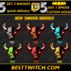 Red Twitch Sub Badges Pack (6 Tiers) – Custom Bull Design, Instant Delivery