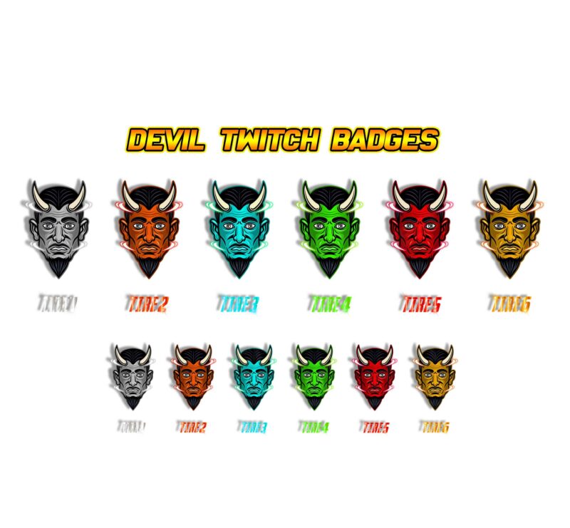 Devil Twitch Sub Badges Custom Tiered Twitch Badges