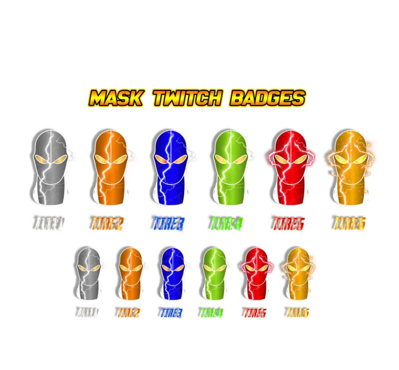 Mask Twitch Sub Badges Custom Tiered Twitch Badges & Emotes