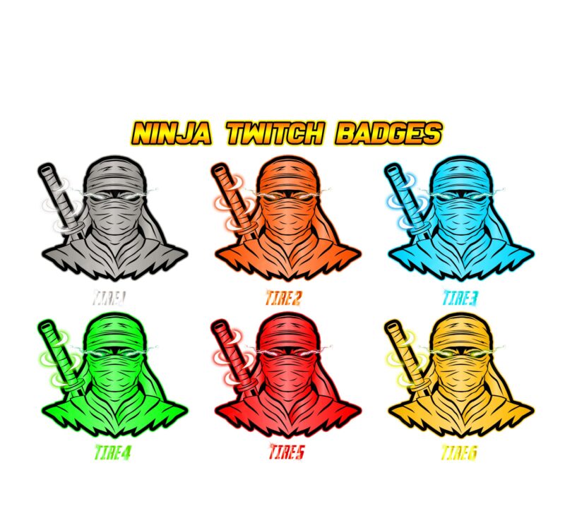 Custom Ninja Twitch Sub Badges – Tiered Set for Streamers
