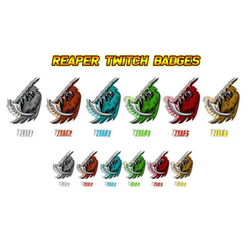 Grim Reaper Sub Badges for Streamers Gamer Channel Loyalty